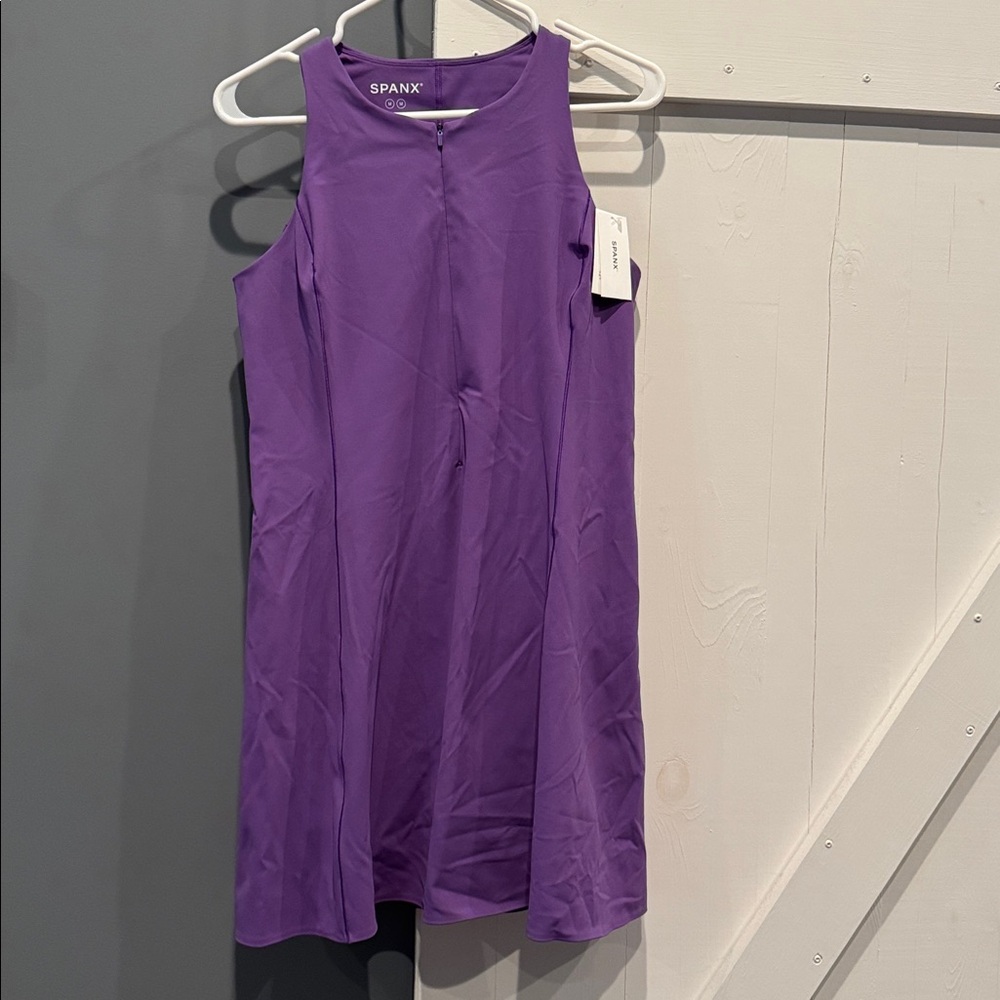 SPANX Vibrant Lilac zip front racerback dress, Size Medium, NWT